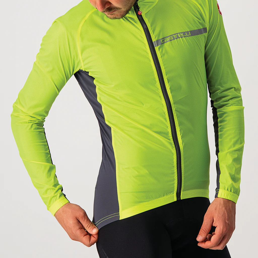 Castelli Jacket Squadra Stretch Electric Lime/Dark Gray - Image 3