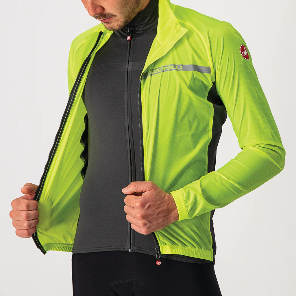 Castelli Jacket Squadra Stretch Electric Lime/Dark Gray - Image 4