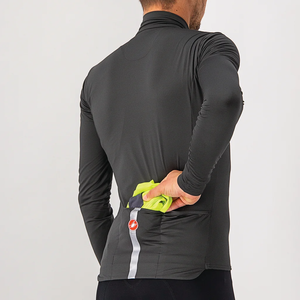 Castelli Jacket Squadra Stretch Electric Lime/Dark Gray - Image 6