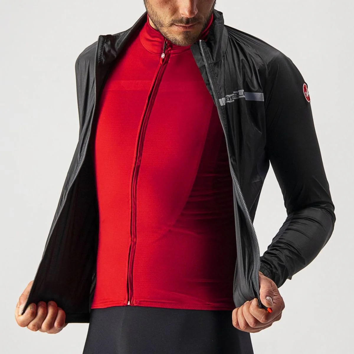 Castelli Jacket Squadra Stretch Light Black/Dark Gray - Image 6