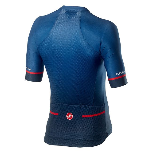 Castelli Jersey Aero Race 6.0 Savile Blue/Pro Red - Image 2