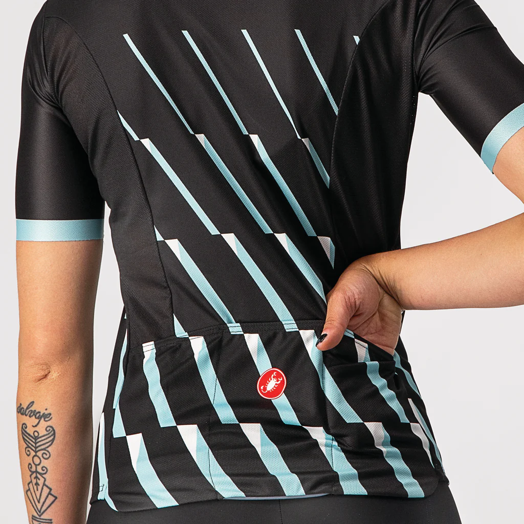 Castelli Jersey Pendio Women's Light Black/Sky Light-White - Image 3