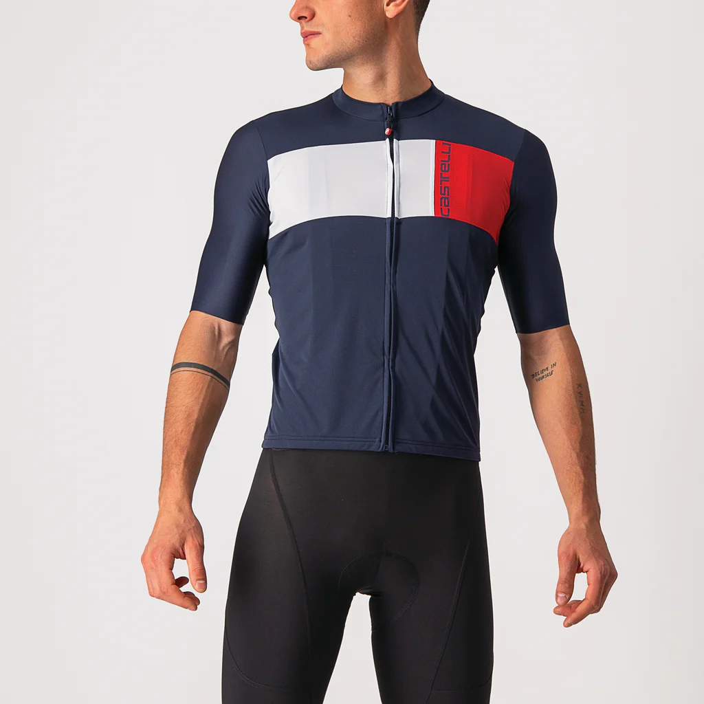 Castelli Jersey Prologo 7 Savile Blue/Silver Gray-Red - S