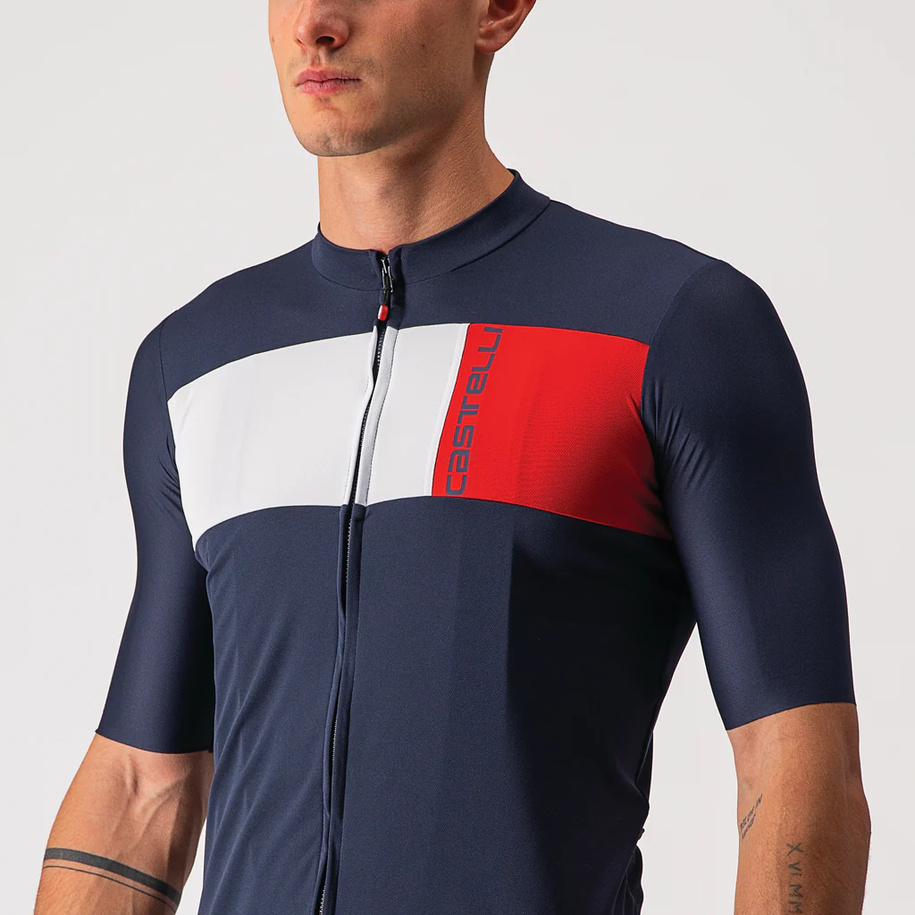 Castelli Jersey Prologo 7 Savile Blue/Silver Gray-Red - S - Image 7