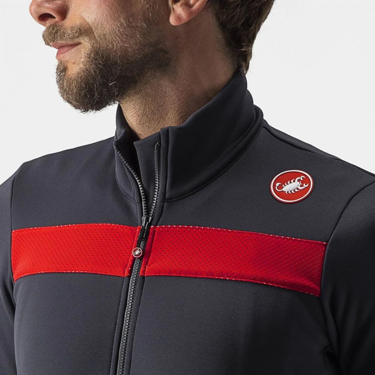 Castelli Men's Jersey Puro 3 FZ Red/Black Reflex - Image 10