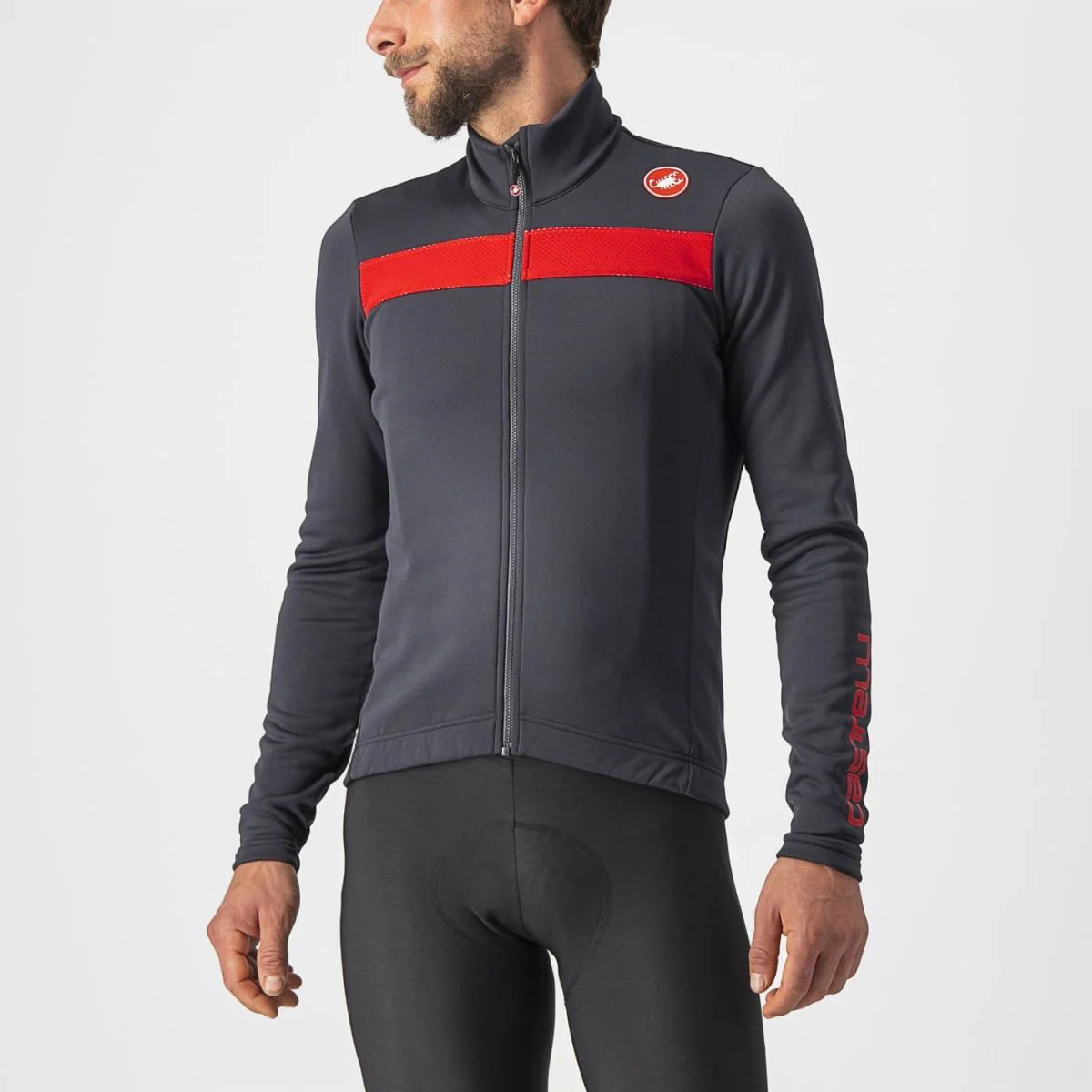 Castelli Men's Jersey Puro 3 FZ Red/Black Reflex - Image 6