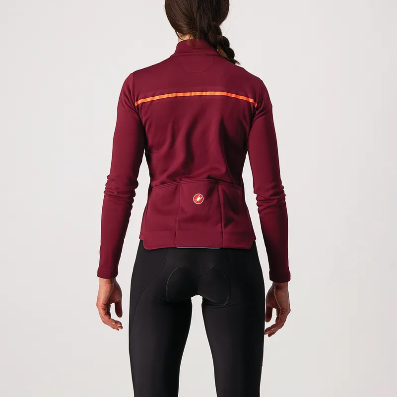 Castelli Jersey Sinergia 2 FZ Womens Bordeaux/Brilliant Pink - Image 2