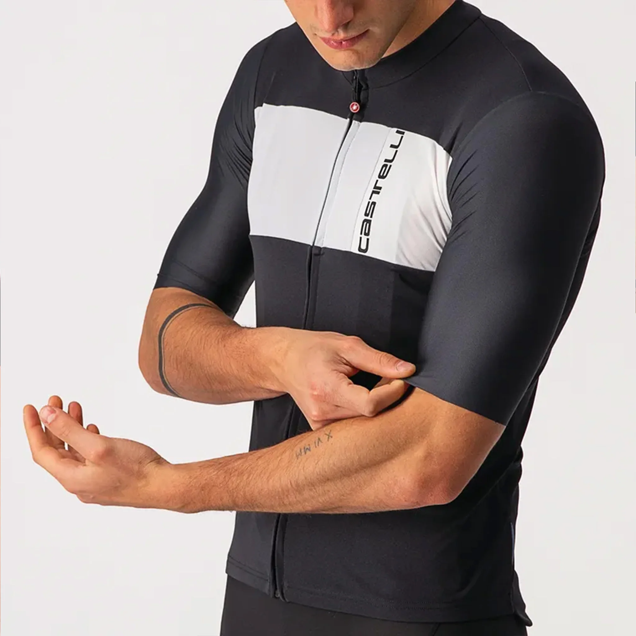 Castelli Prologo 7 Jersey Light Black/Silver Gray - Image 5