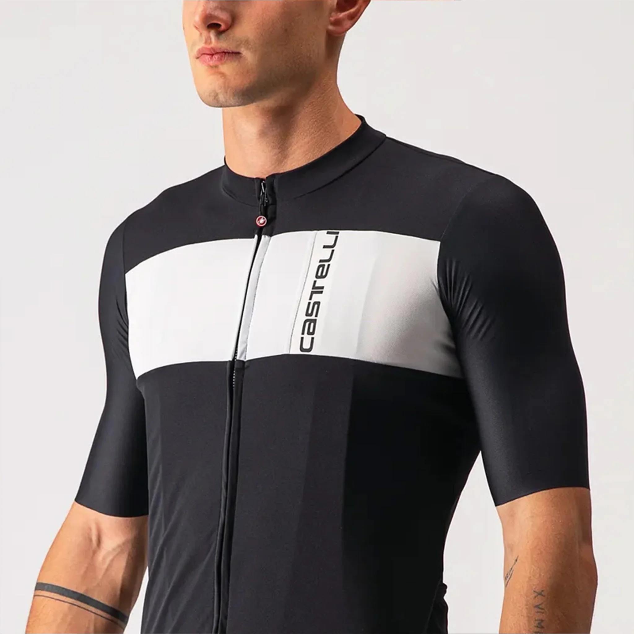 Castelli Prologo 7 Jersey Light Black/Silver Gray - Image 6