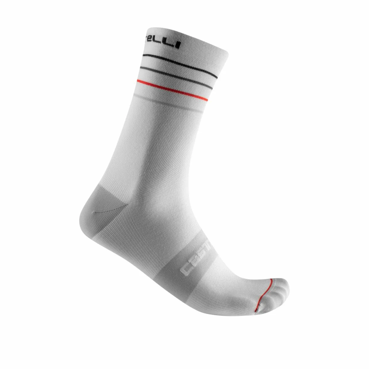 Castelli Sock Endurance 15 White/Black Red - Image 2