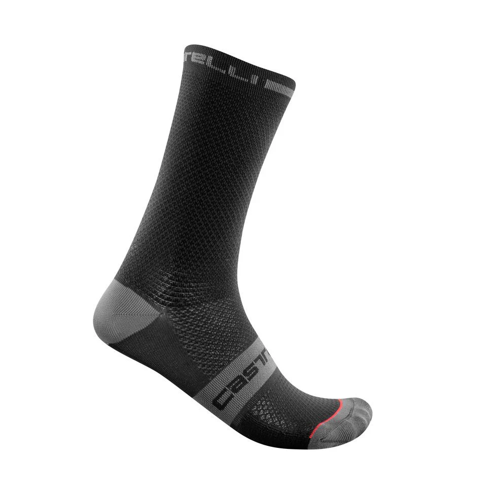 Castelli Sock Superleggera T18 Military Green/Fiery Red - Image 4