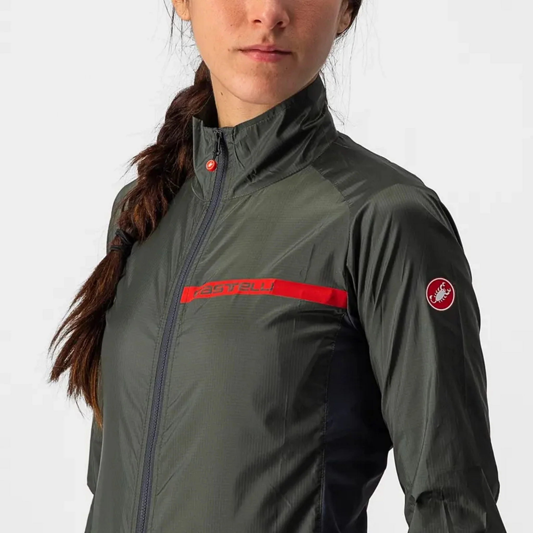 Castelli Squadra Stretch Women's Jacket Military Green/Dark Gray - Image 3