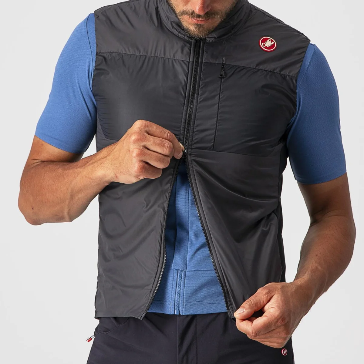 Castelli Vest Unlimited Puffy Dark Gray/Black-Silver Gray - Image 2