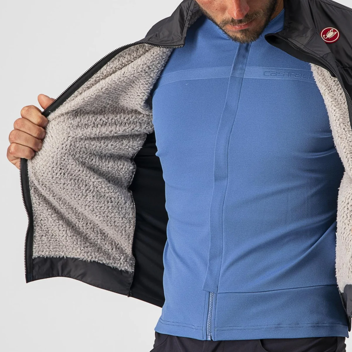 Castelli Vest Unlimited Puffy Dark Gray/Black-Silver Gray - Image 3