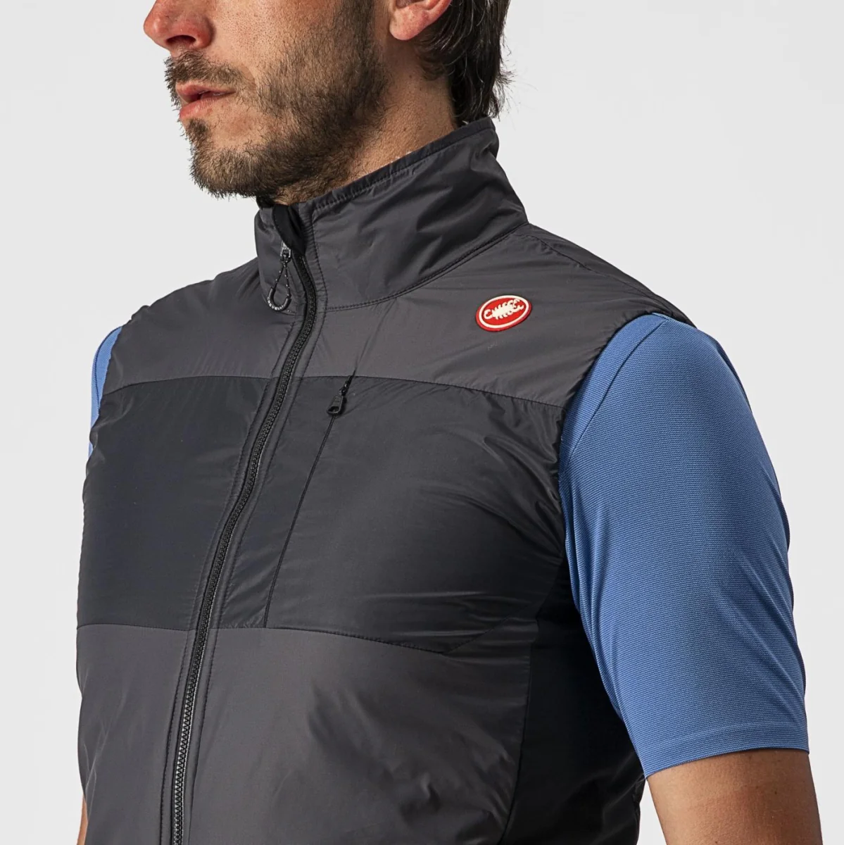 Castelli Vest Unlimited Puffy Dark Gray/Black-Silver Gray - Image 7