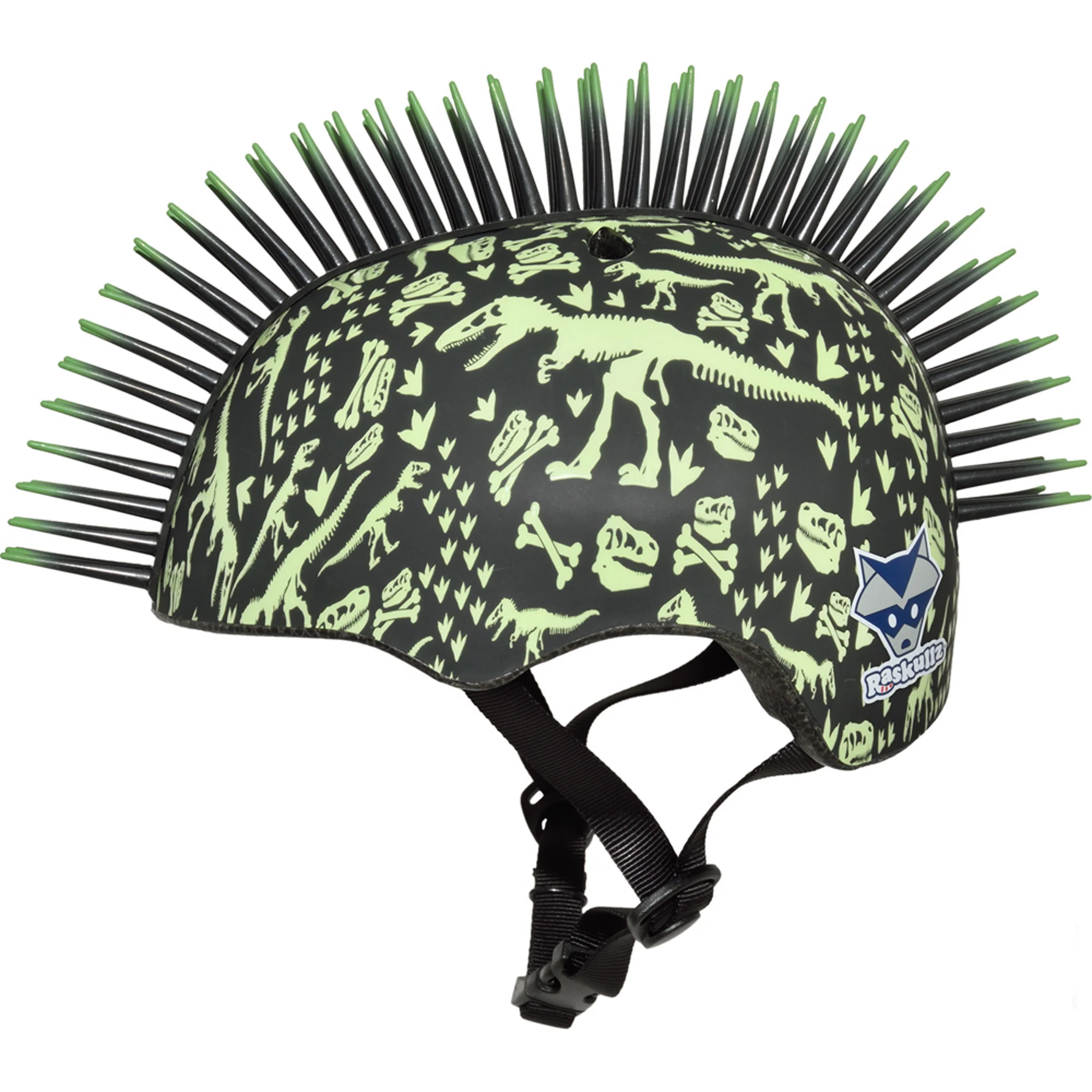 Raskullz T-Rex Bonez Mohawk Toddler Helmet Black/Green - Image 3
