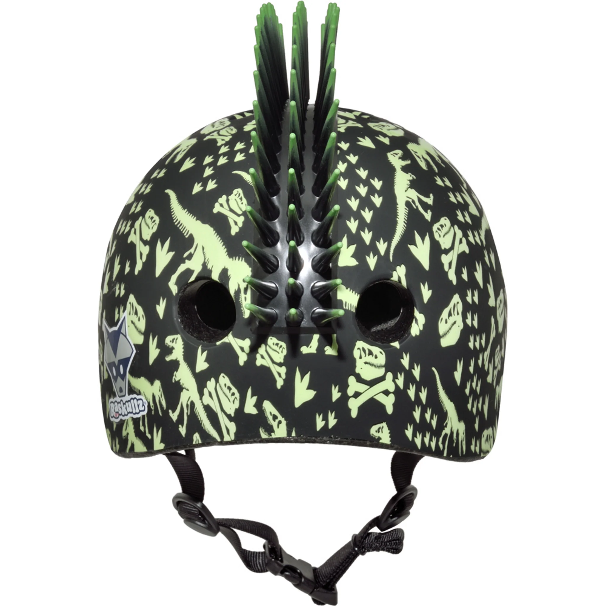 Raskullz T-Rex Bonez Mohawk Toddler Helmet Black/Green - Image 4