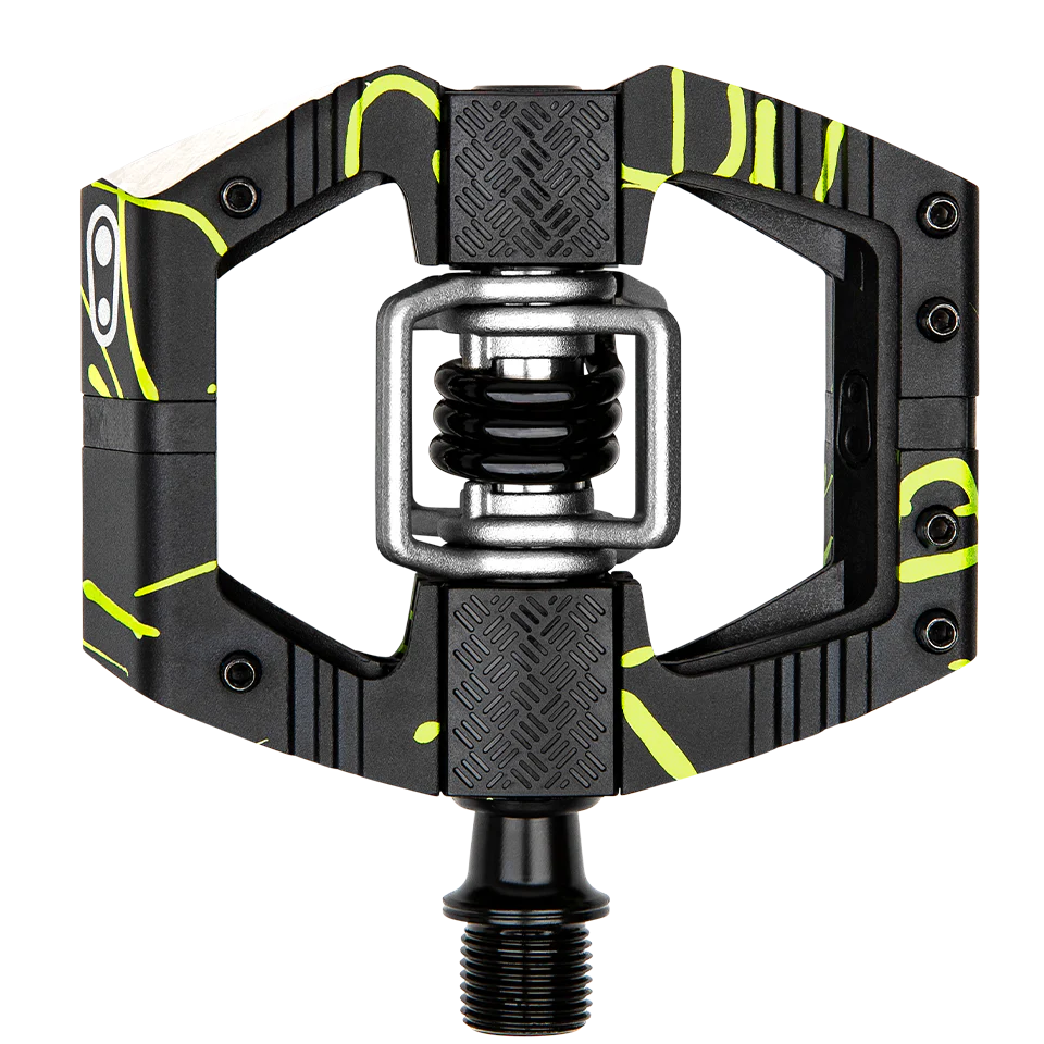 Crankbrothers Pedal Mallet Enduro Long Spindle Splatter Paint Lime Green