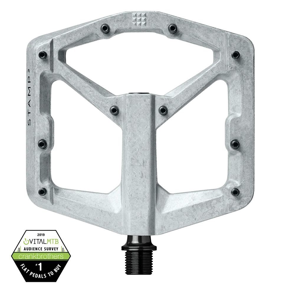 Crankbrothers Pedal Stamp 2 Large Raw Silver V2