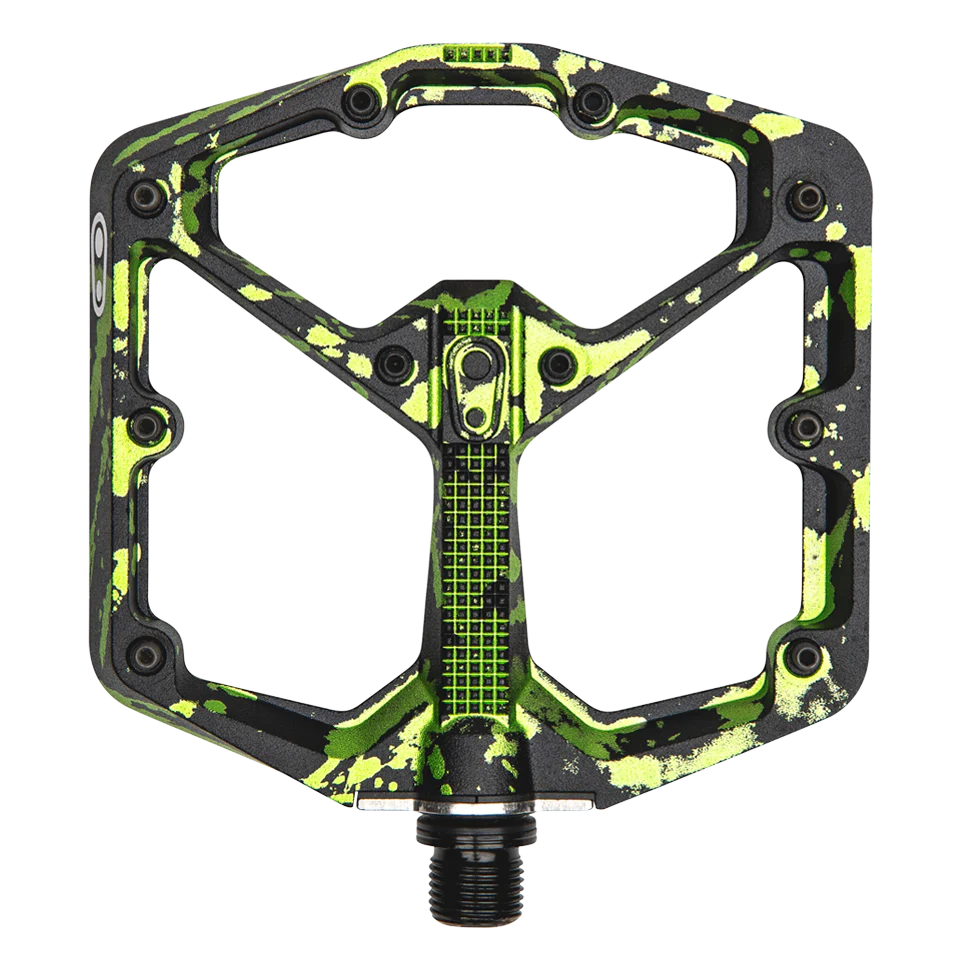 Crankbrothers Pedal Stamp 7 Large Splatter Paint Lime Green