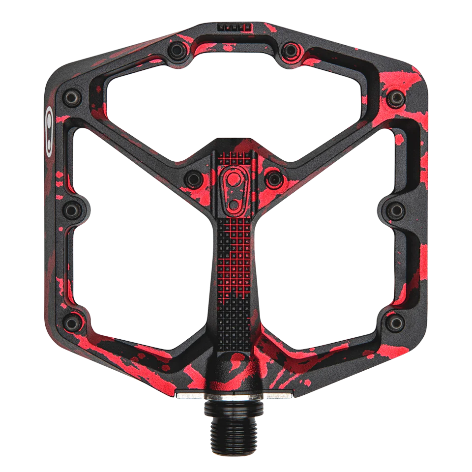 Crankbrothers Pedal Stamp 7 Large Splatter Paint Red