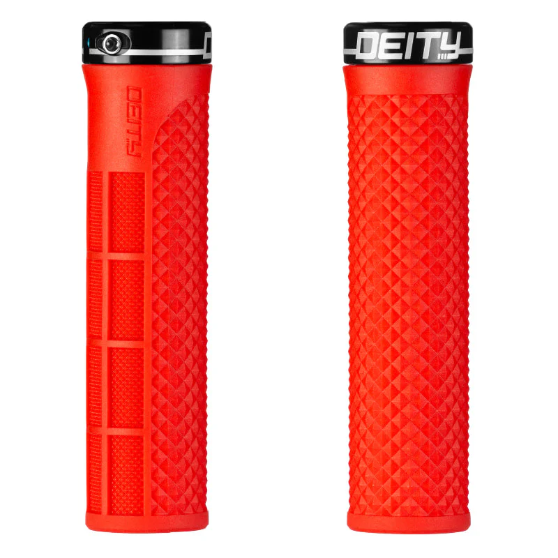 Deity Lockjaw Grips Red with Black Clamp