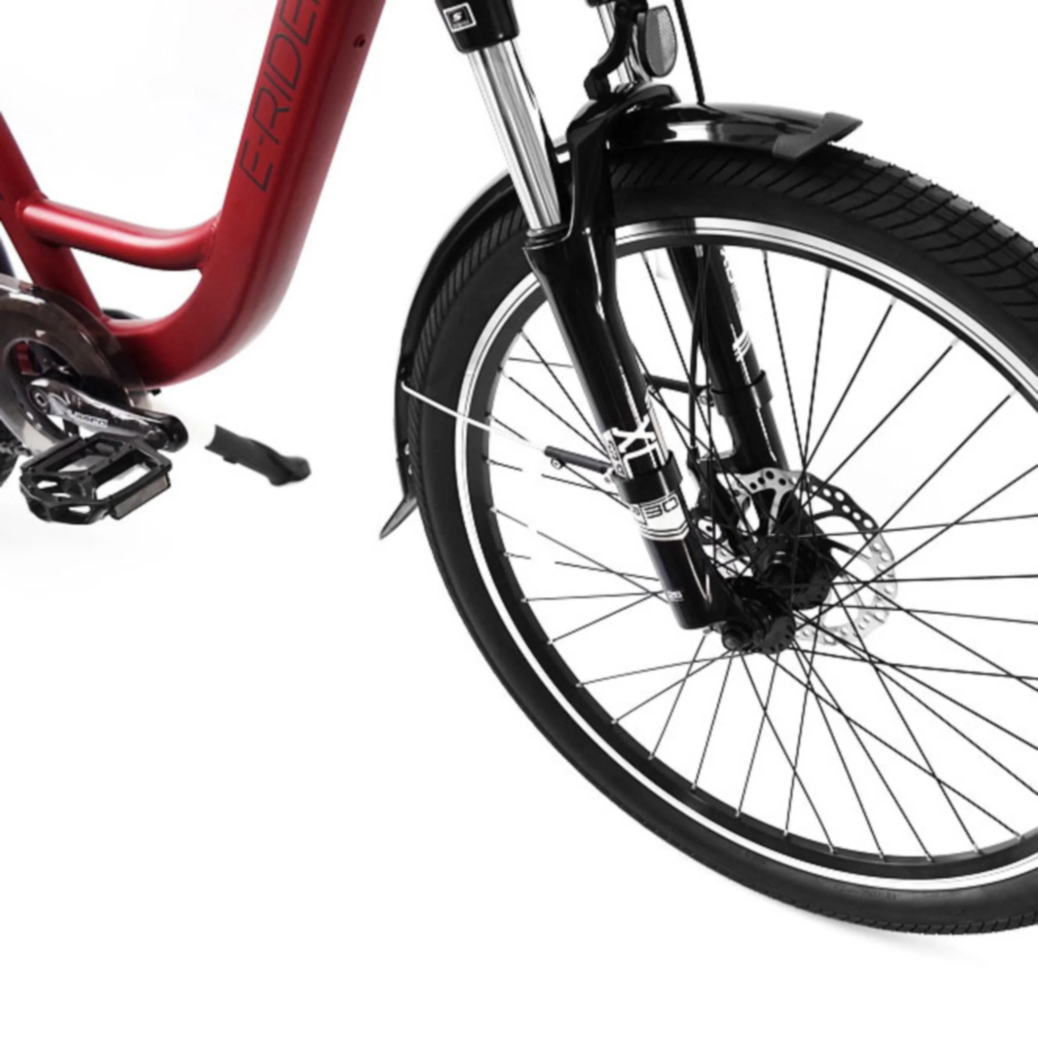 E-Rider City Wave Electric Bike 375wh Battery Red - Image 4