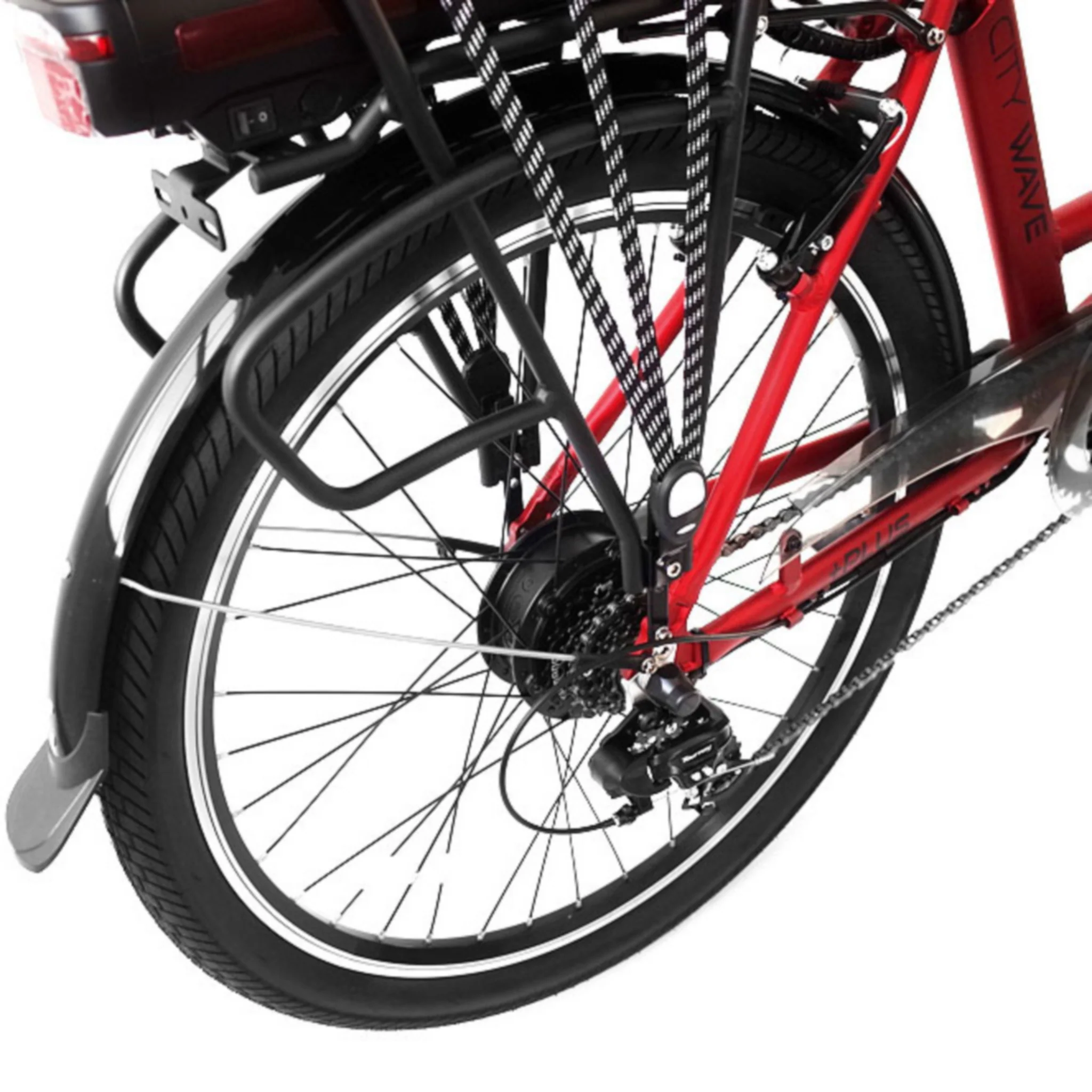 E-Rider City Wave Electric Bike 375wh Battery Red - Image 5
