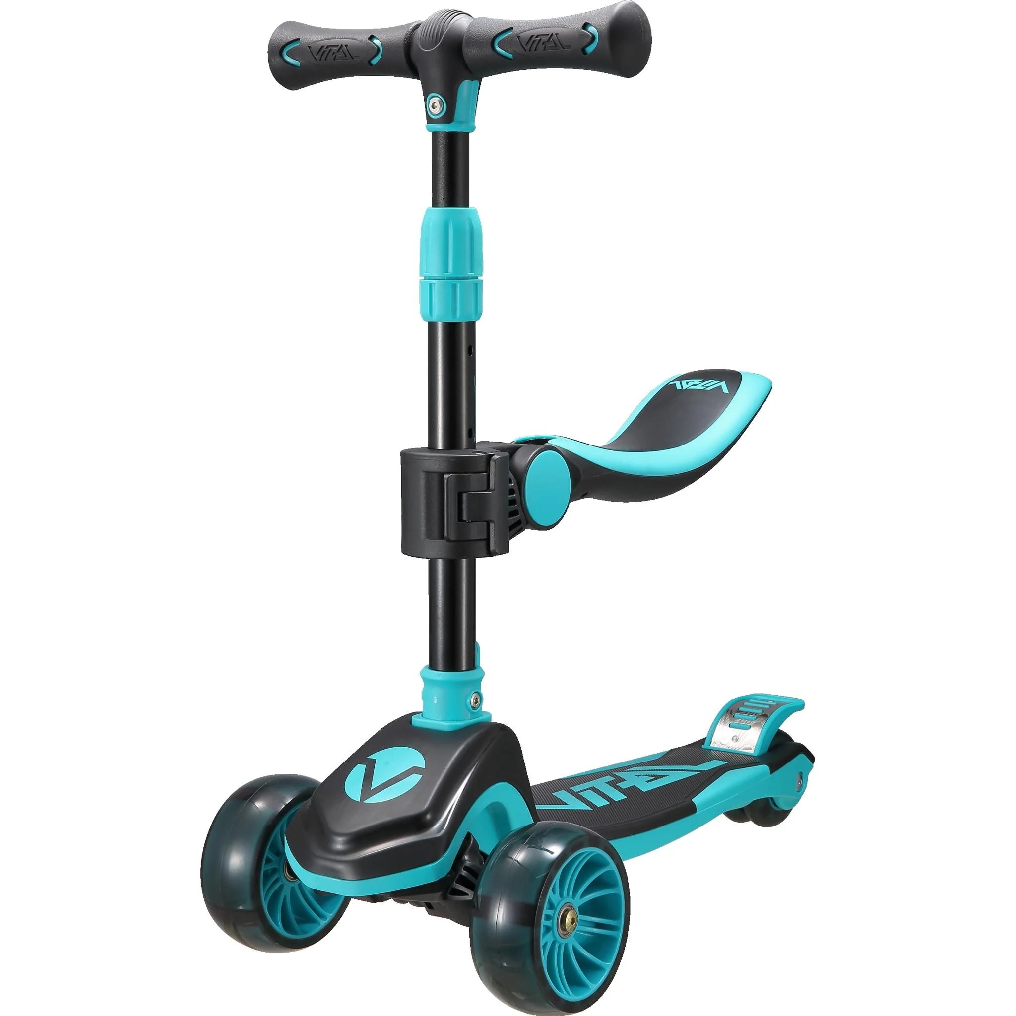 Vital TYKE 3 Wheel Kids Scooter (with Removable Seat) Teal - Image 3