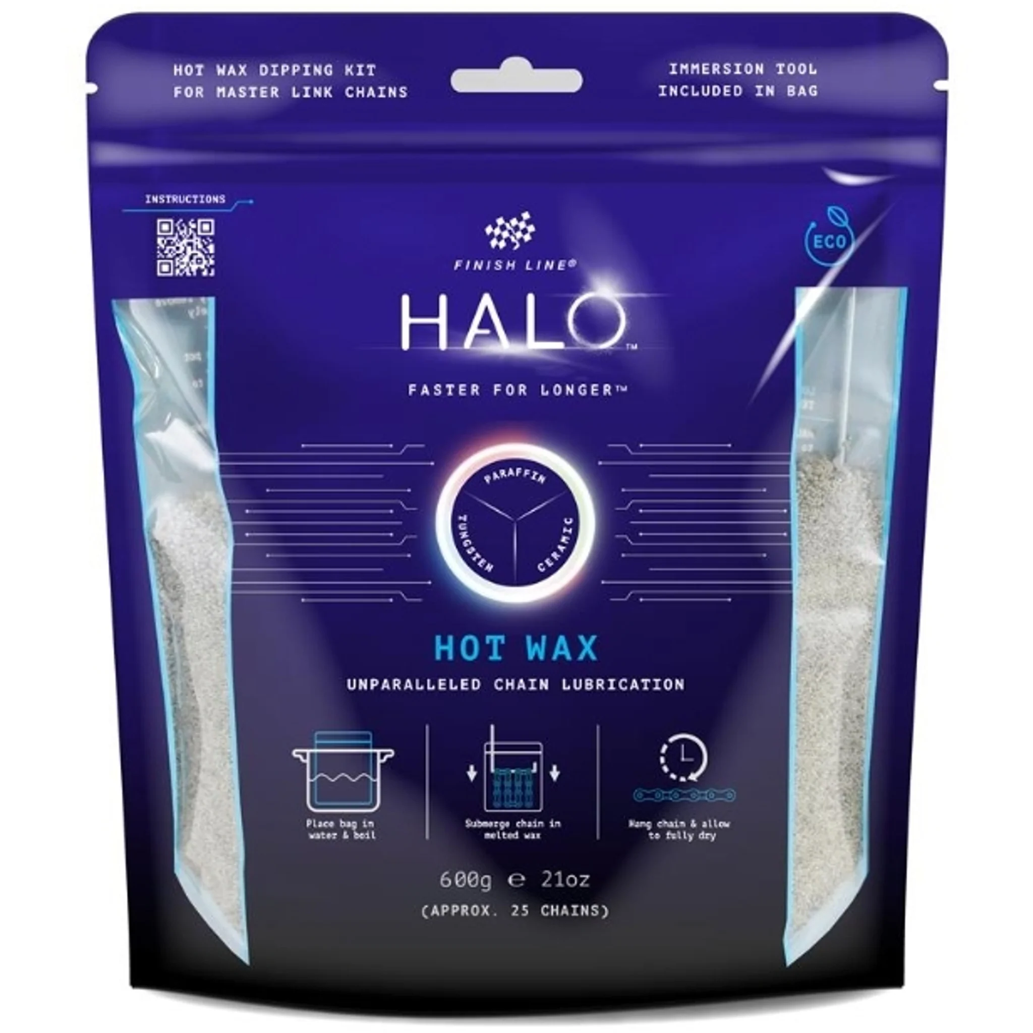 Finishline Halo Hot Wax Lubricant 600G (Granular In Bag) + Immersion Tool