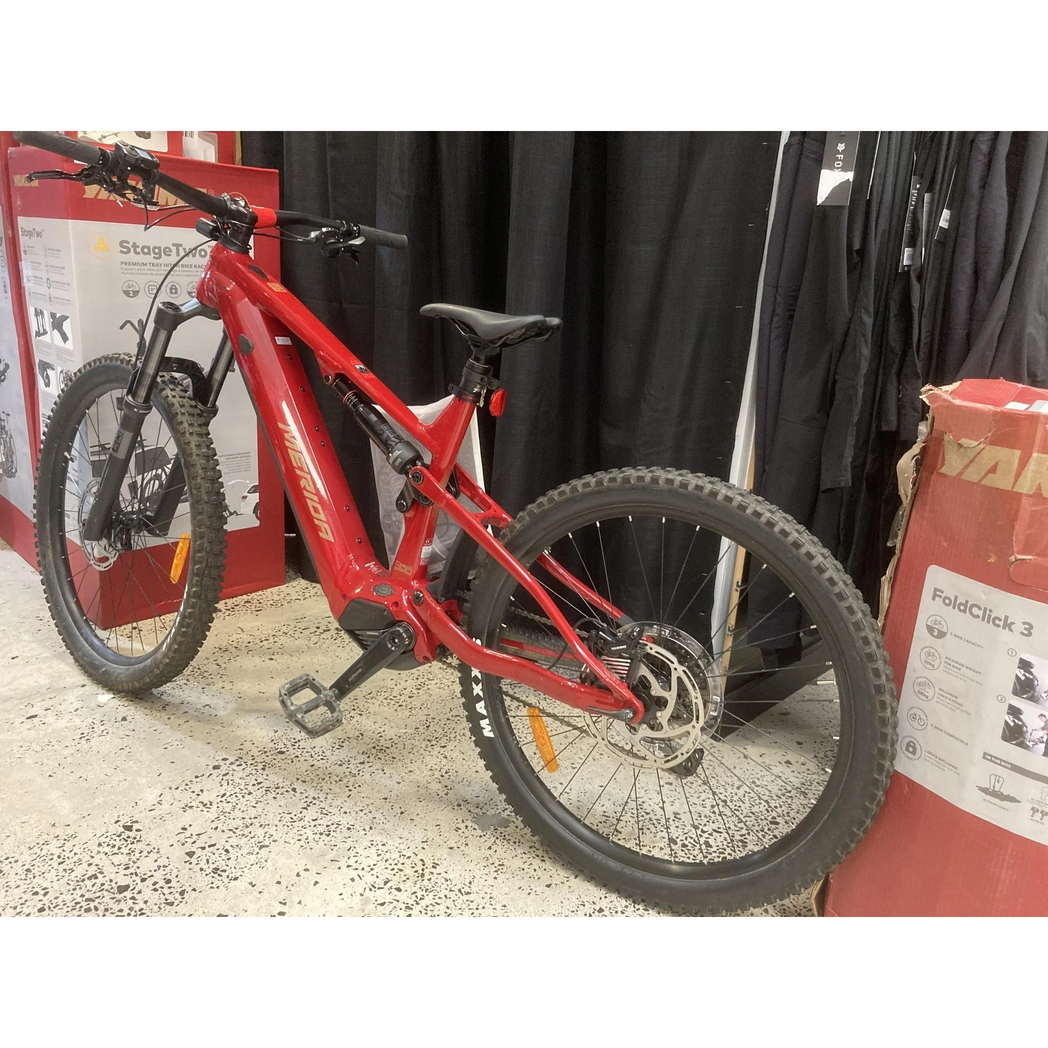 EX-DEMO Merida eOne Sixty 400 Electric Enduro Bike Heritage Red (Large) - Image 6