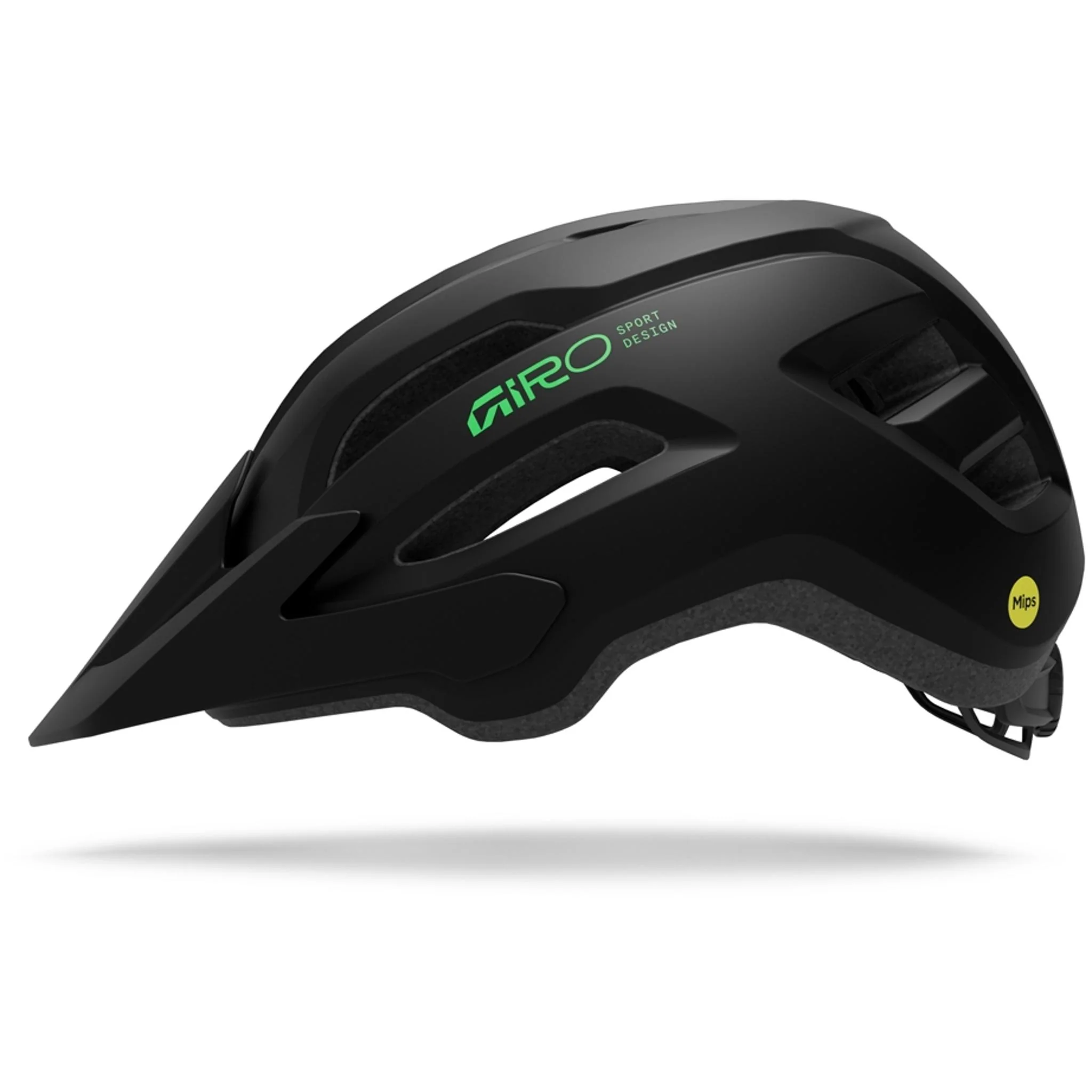 Giro Fixture Youth MIPS II MTB Helmet Matte Black/Vivid Green UNI Youth 50-57cm - Image 2