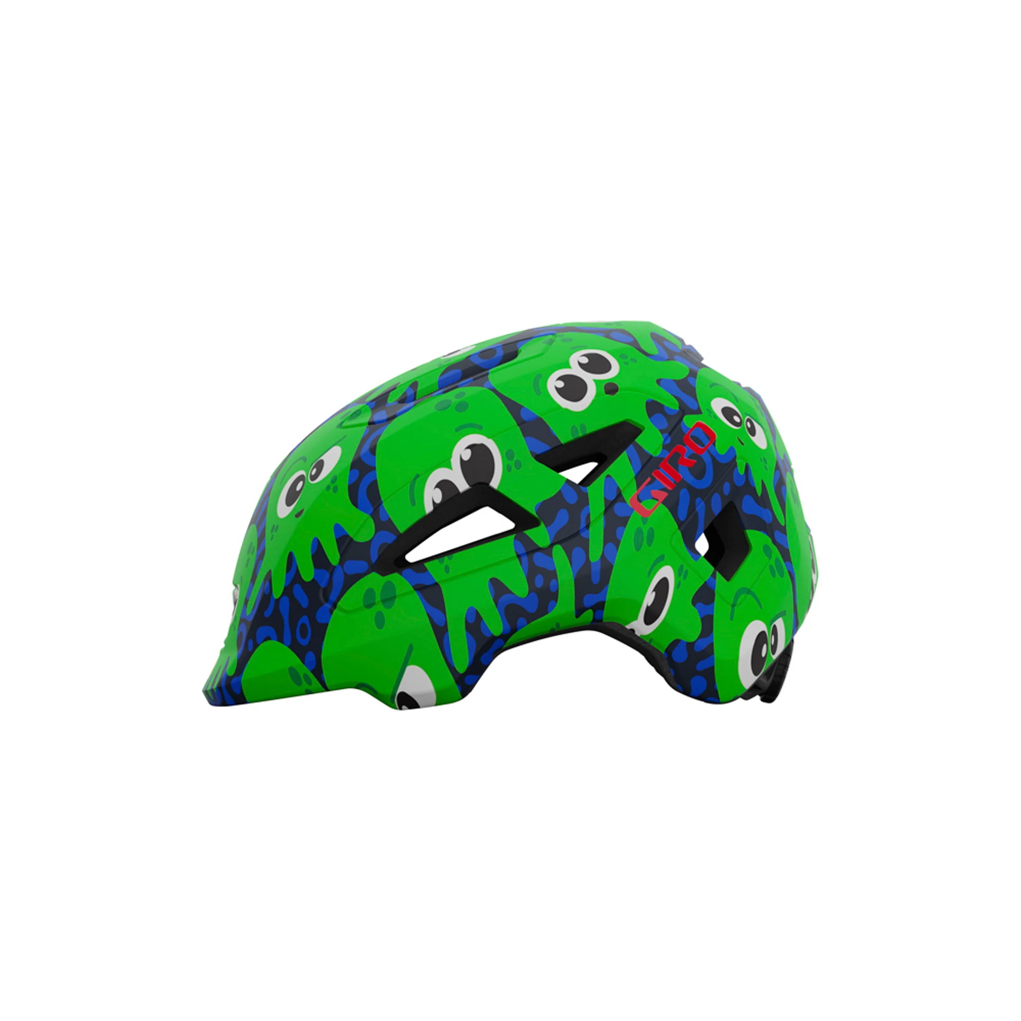 Giro Scamp II Youth Bike Helmet - Matte Midnight/Bright Green Inked - Image 2