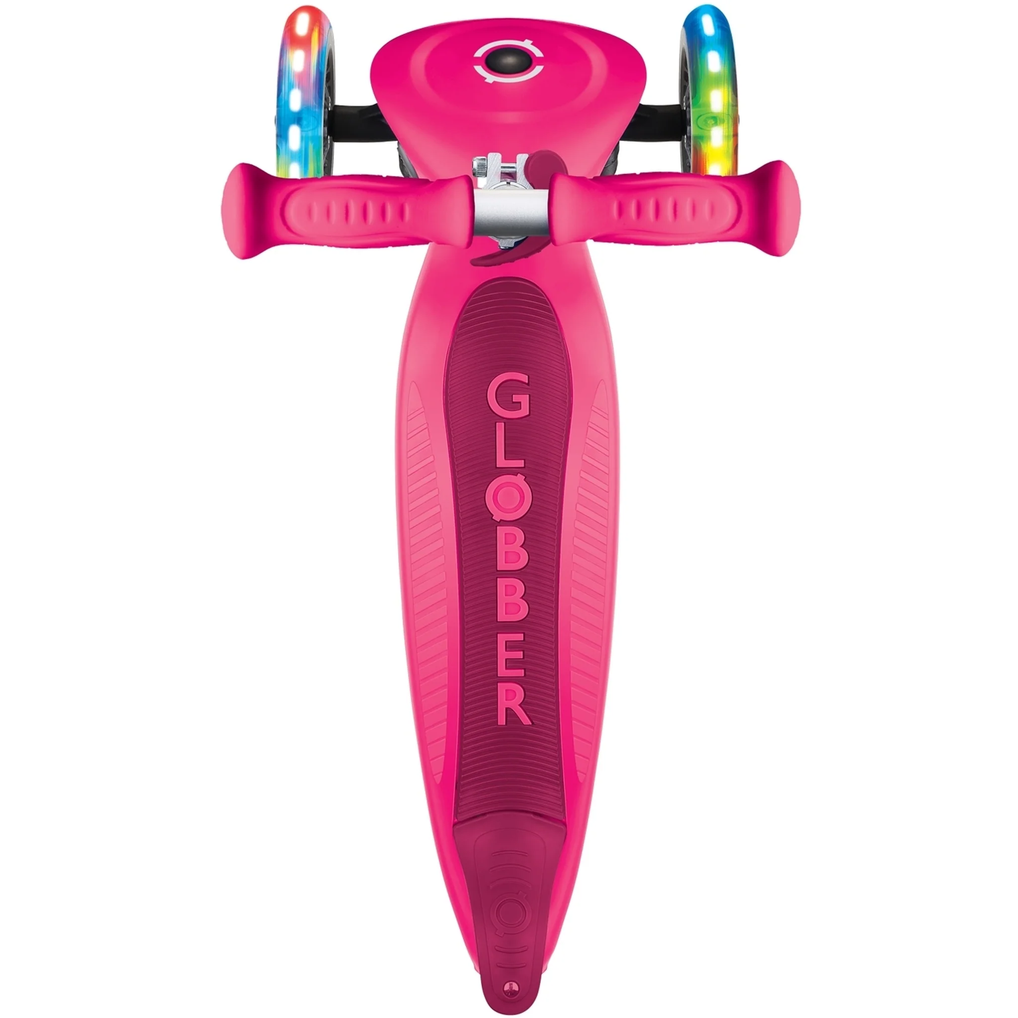 Globber Primo Foldable Lights Kids Scooter Neon Pink - Image 10