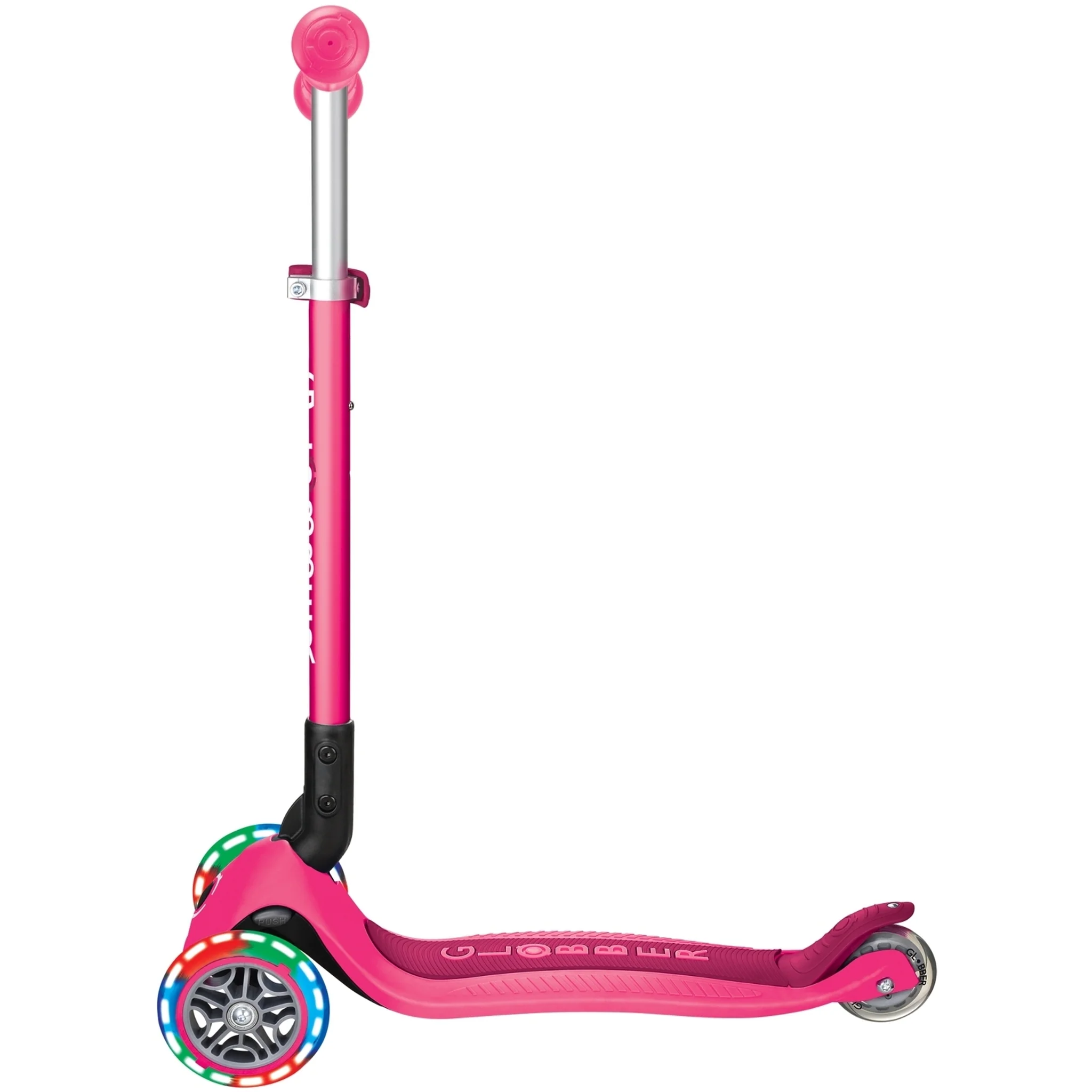 Globber Primo Foldable Lights Kids Scooter Neon Pink - Image 9