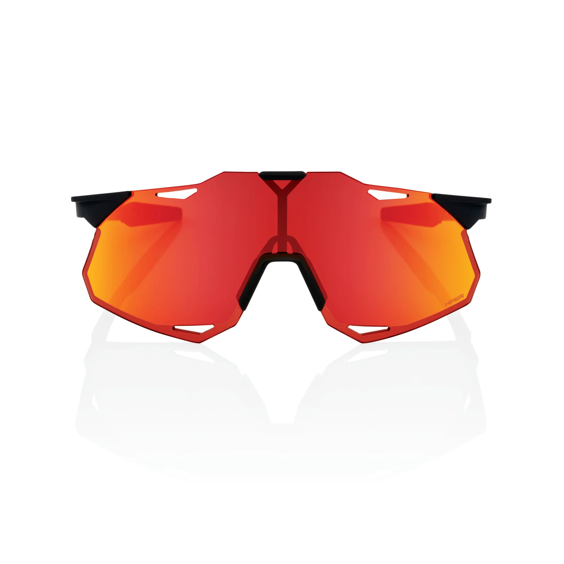 100% Hypercraft XS Sunglasses Soft Tact Black with HiPER Red Mirror Lens - Image 2