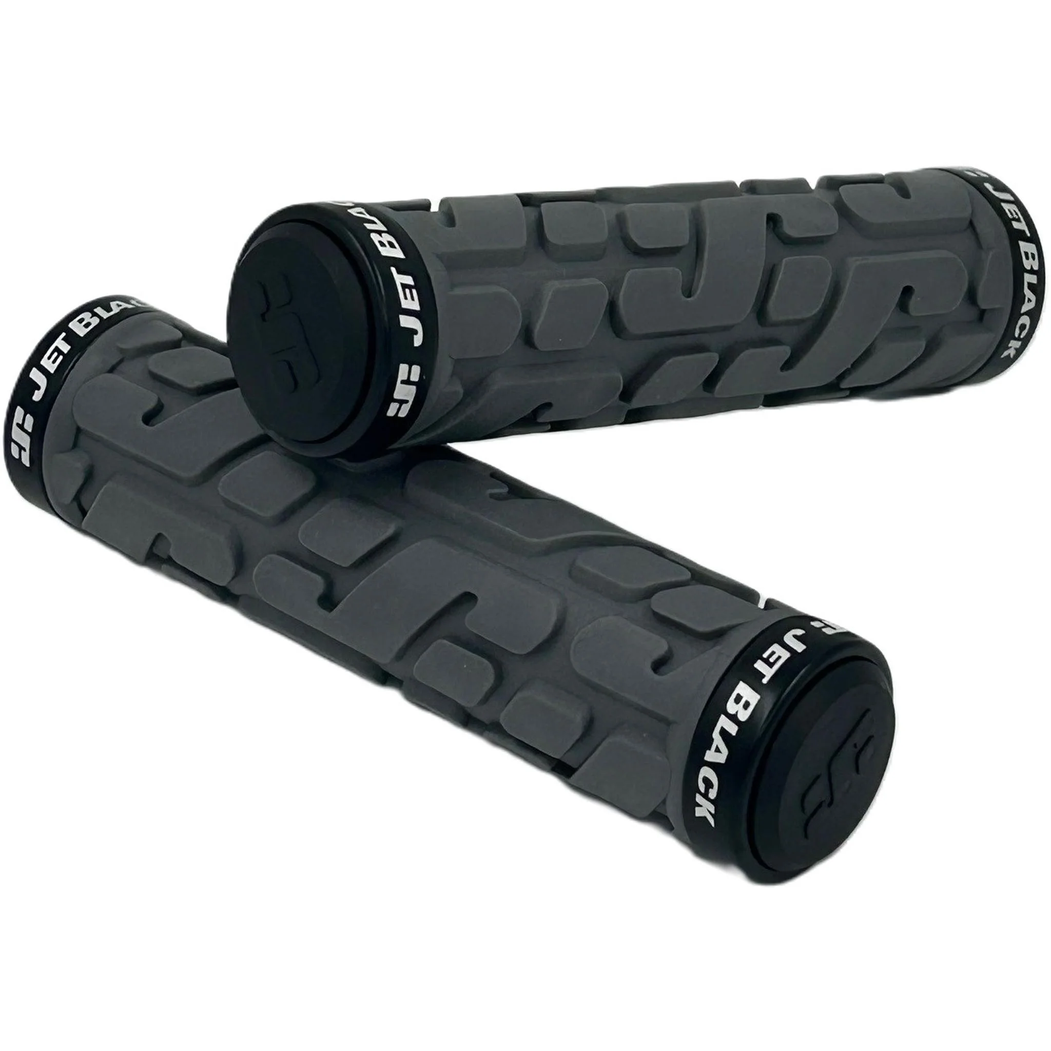 Jetblack Rivet Lock On Grips Grey/Black Rings