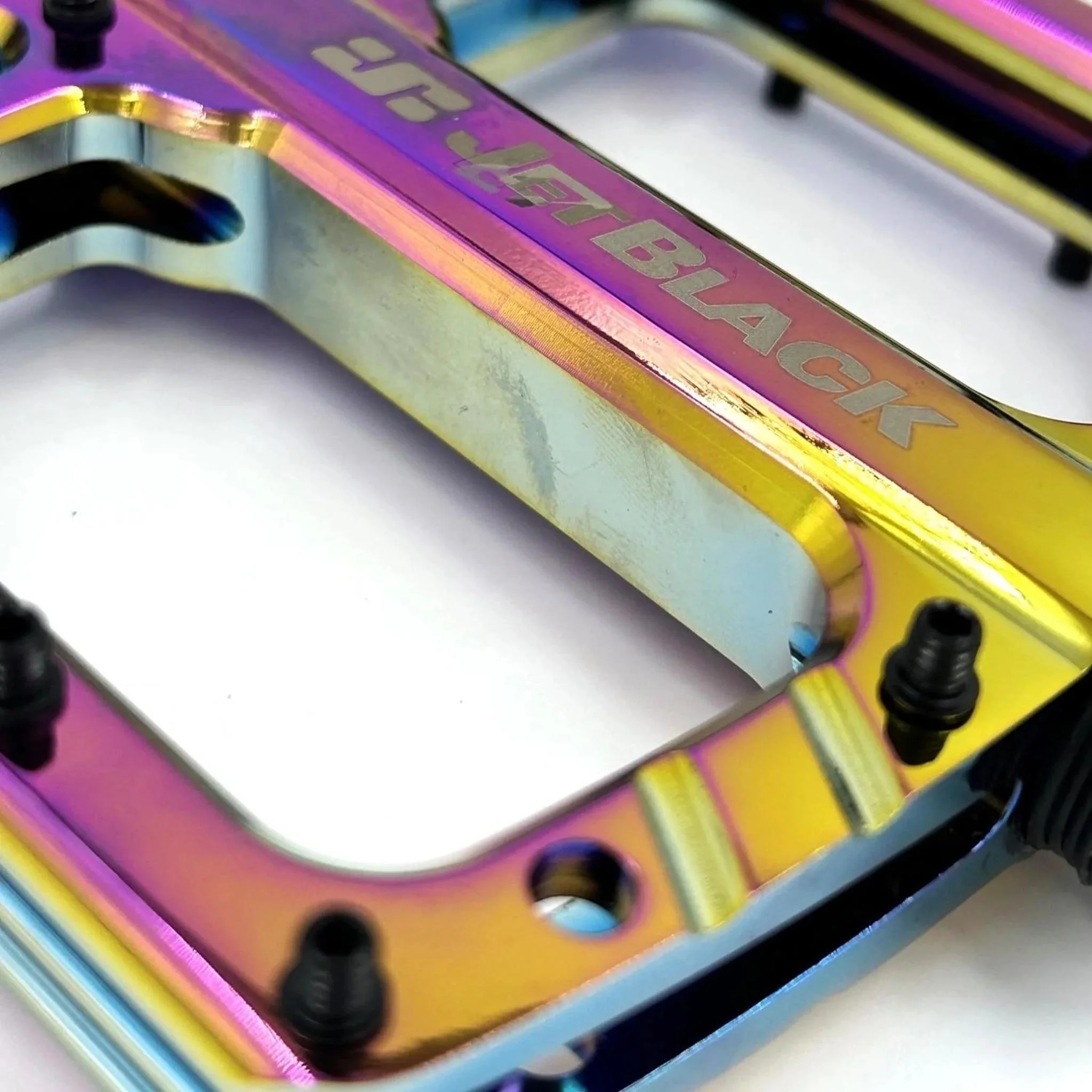 JetBlack Ultralite Low Profile MTB Pedals Oil Slick - Image 2