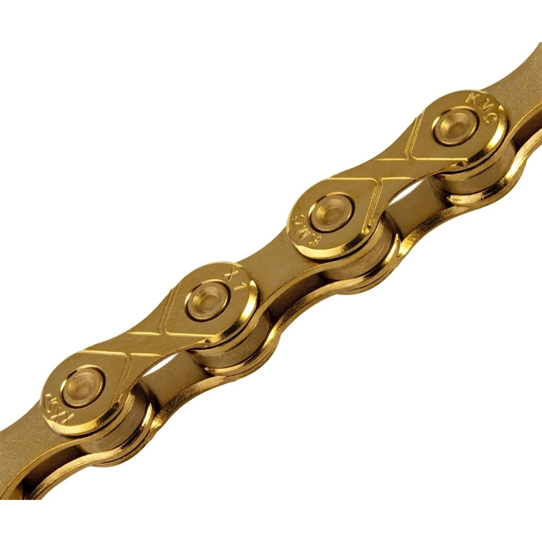 KMC E1 Chain 1 Speed 1/2" x 3/32" Ti-N Gold 110L (E-Bike Perfect) - Image 2