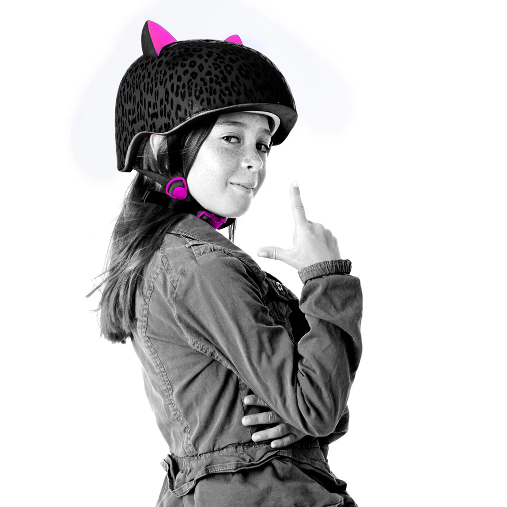 Krash Leopard Kitty Youth Black Helmet - Image 2