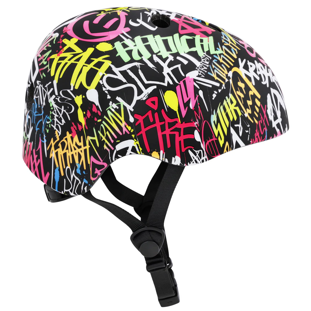 Krash Street Writer Youth Black/Neon Helmet - Image 4