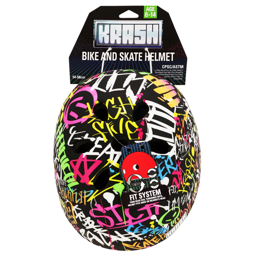 Krash Street Writer Youth Black/Neon Helmet - Image 7