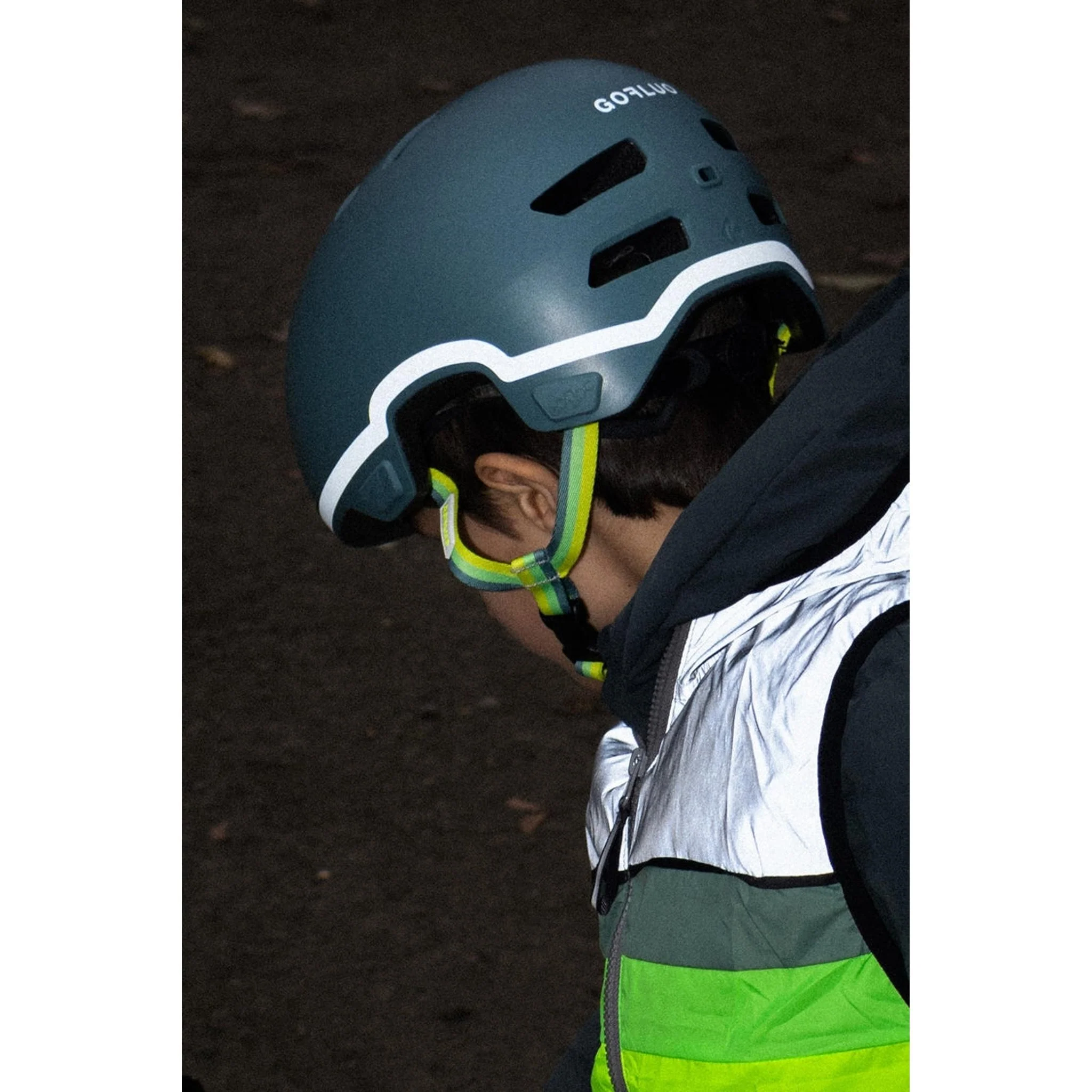 Lazer Maze Jr Kineticore Kids Helmet 50-56cm Gofluo Green Reflective - Image 3
