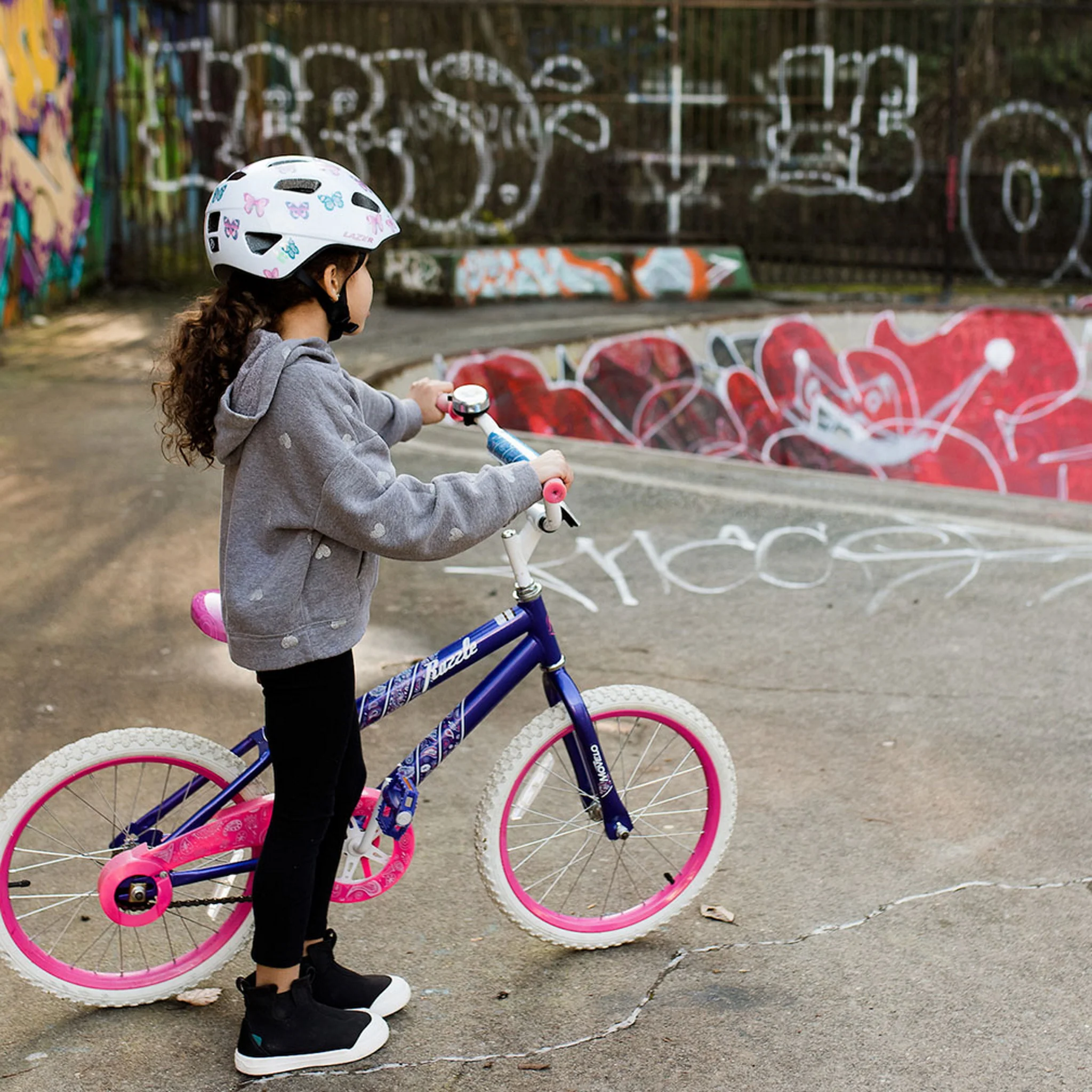 Lazer Nutz Kineticore Kid's Helmet Pink Butterflys - Image 5