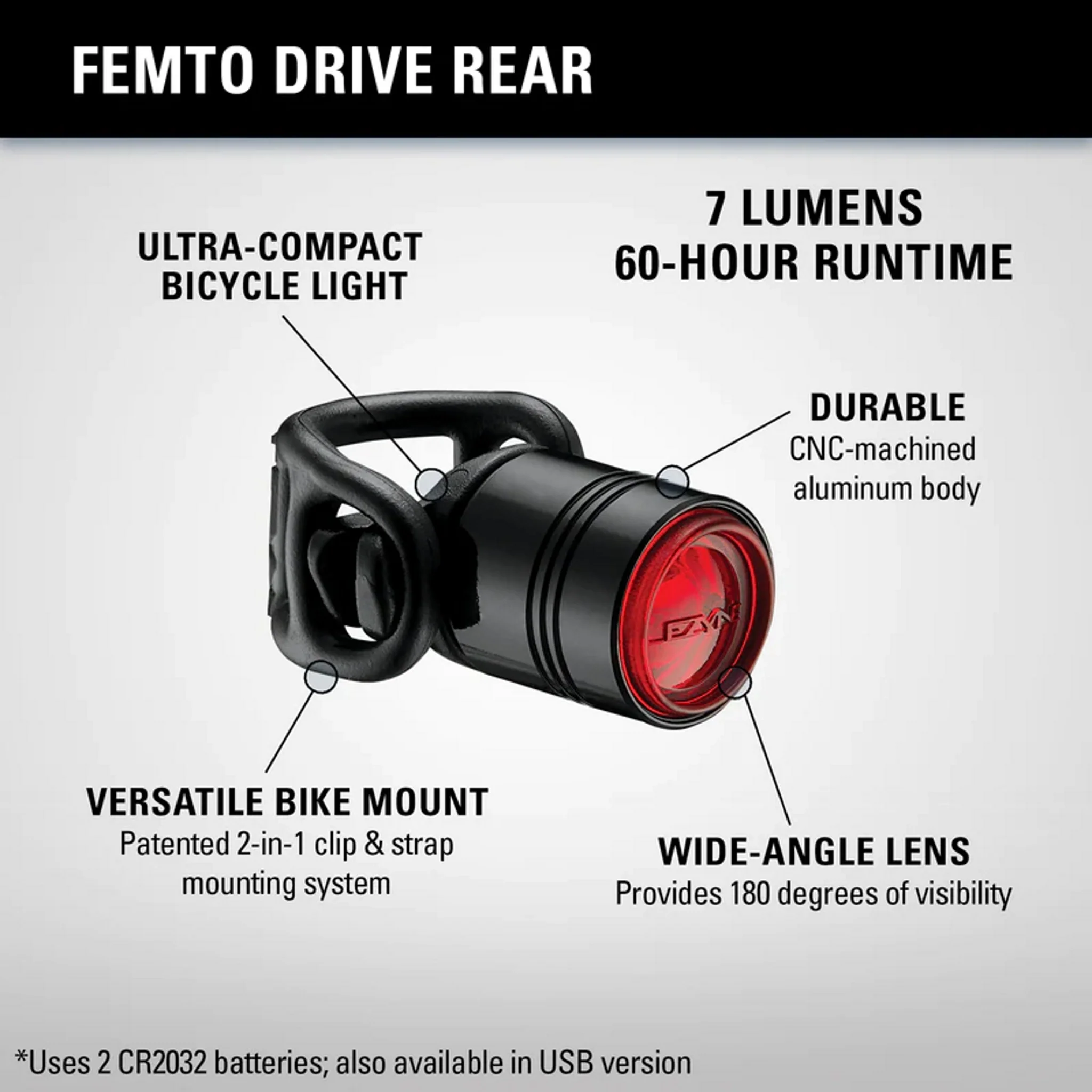 Lezyne LED Femto Drive Rear Light - Image 2
