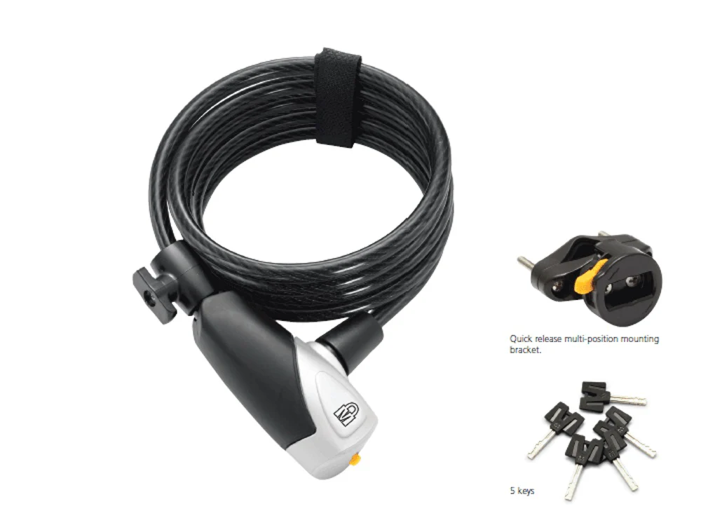 Magnum Cable Key Lock 8mm x 1.8mtr with Bracket - Image 2