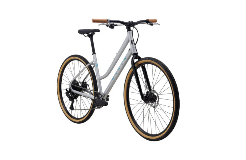 Marin Kentfield 2 ST Hybrid Bike Gloss Chrome/Teal - Image 2