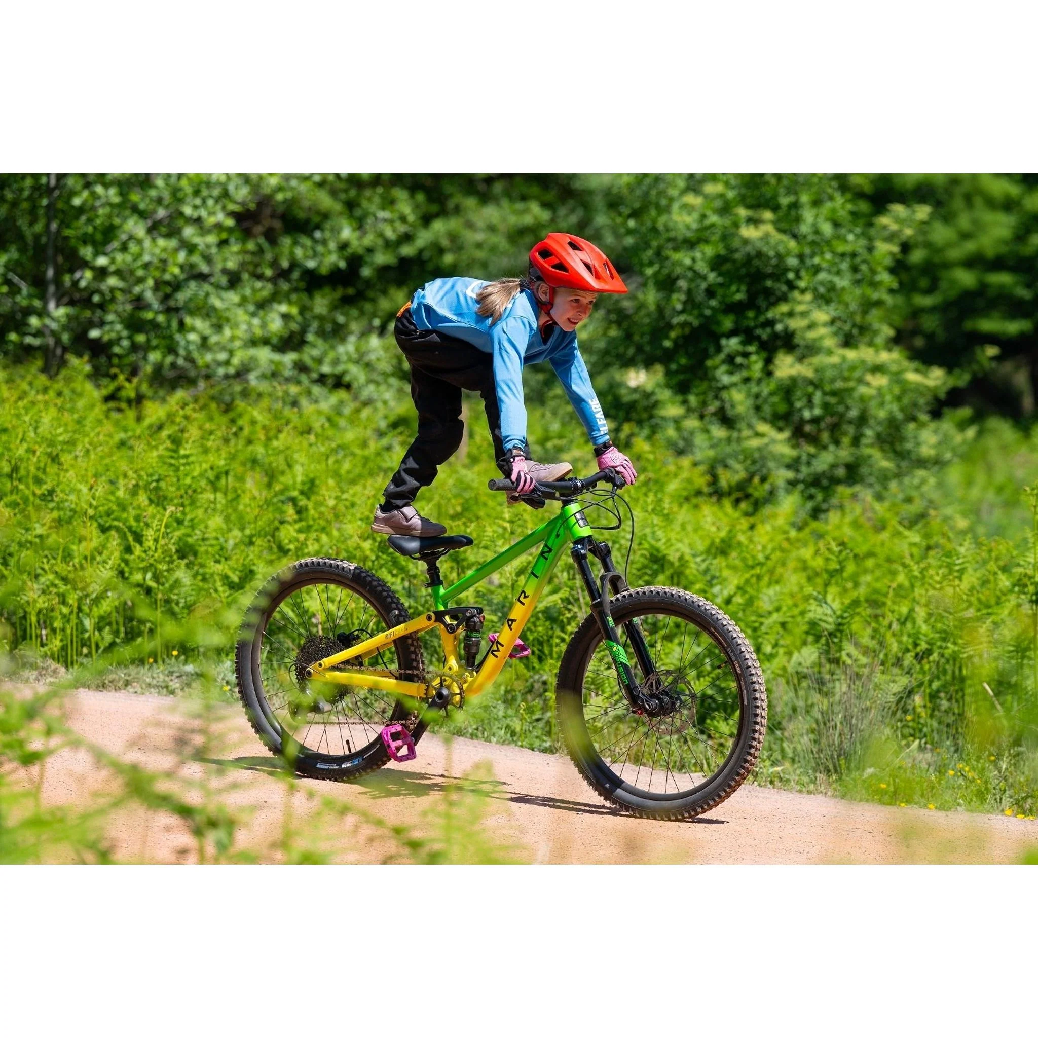 Marin Rift Zone 26" Kids Trail Bike Green/Yellow Fade - Image 5