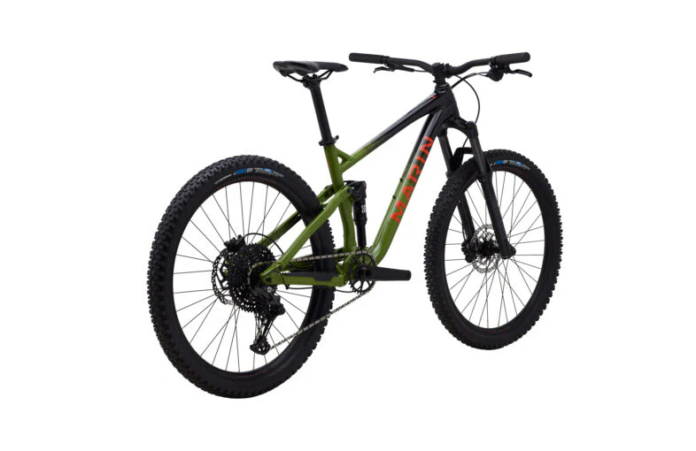 Marin Rift Zone 1 Trail Bike Gloss Black/Green with Orange - Image 3