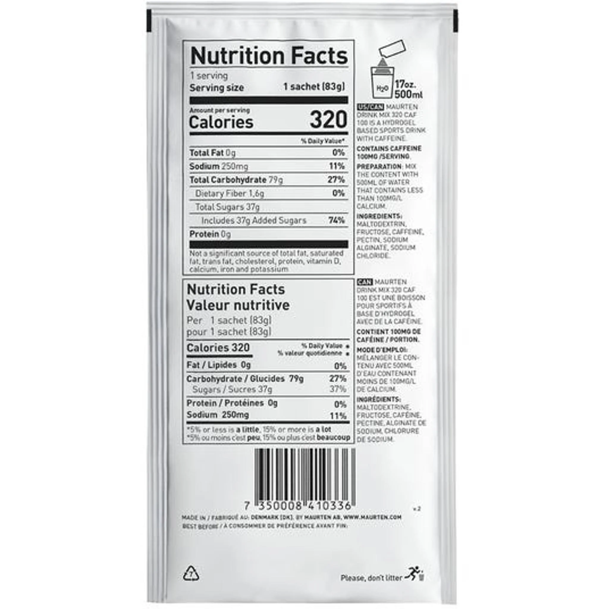 Maurten Drink Mix 320 Caf 100 Caffeinated Hydration Mix 83g Sachet - Image 3